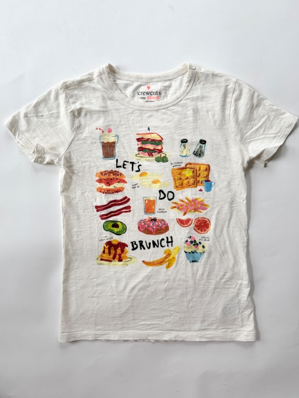 Crewcuts "Let's Do Brunch" Short Sleeve Tee-Shirt in Kids XL (12-14)